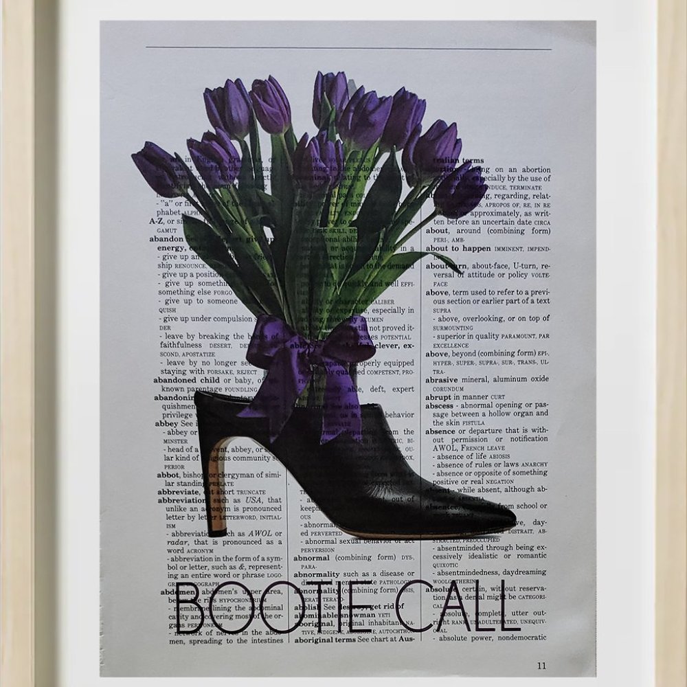 Women's Bootie - BOOTIE CALL - Dictionary ART PRINT